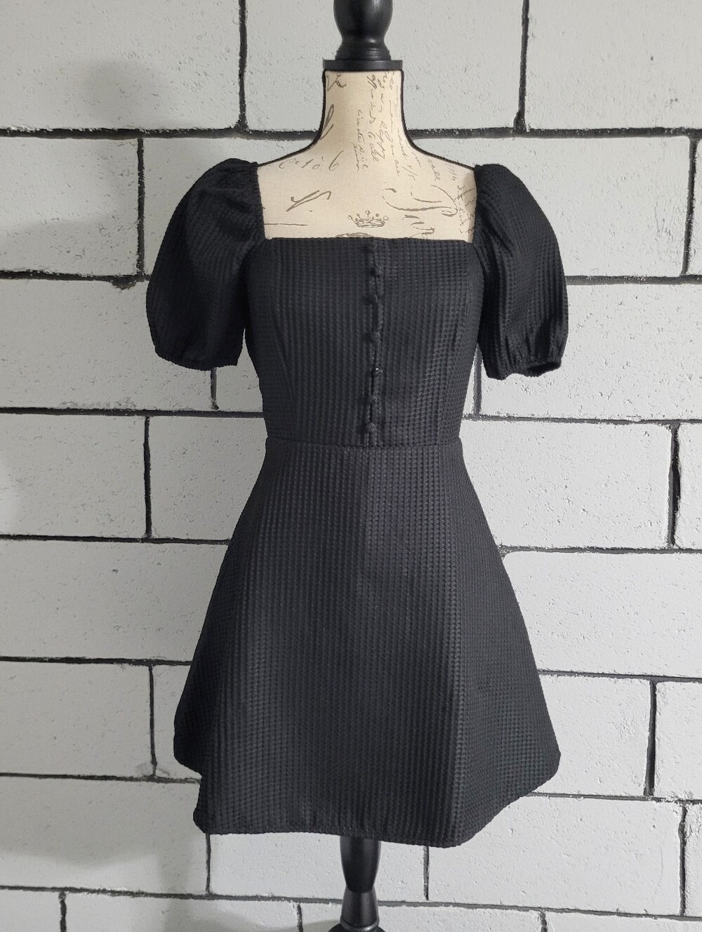 BUNDLE SALE! Lulus  Black Puff-Sleeve Square-Neck Baby Doll Dress Sz S